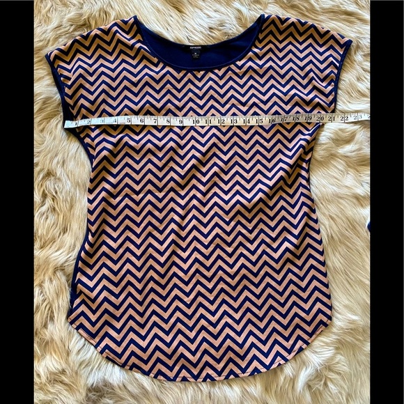 Espresso Abstract Print Chevron Navy Blue & Dusty Pink w Solid Navy Bac… - Picture 11 of 11